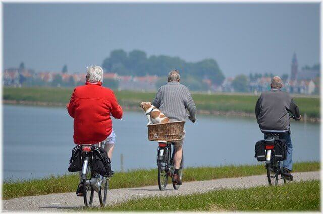 active elderly bikers
